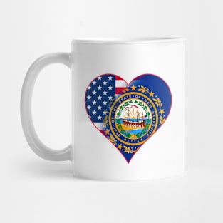 New Hampshire and American Flag Fusion Design Mug